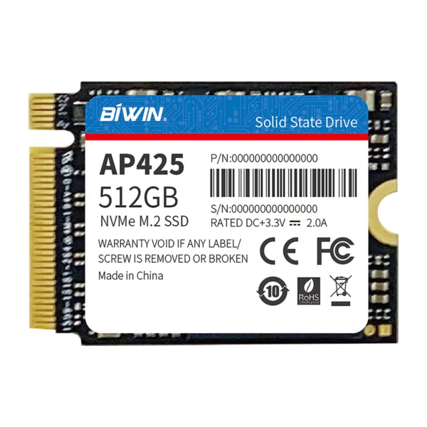 Imagem que mostra o BiWin 22*30 NVMe SSD para GPD WIN MAX 2 e Steam Deck