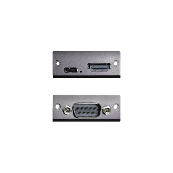 Pilt, millel on näidatud GPD Pocket 3 KVM ja RS-232 laienduspordid