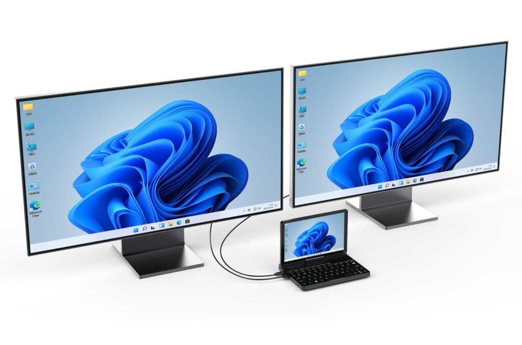 GPD Pocket 3 minilaptop die meerdere beeldschermen kan aansluiten voor verbeterde productiviteit en multitasking