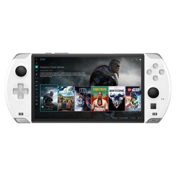 Image showing the GPD WIN 4 Handheld Gaming PC in Pearl White from the front, closed