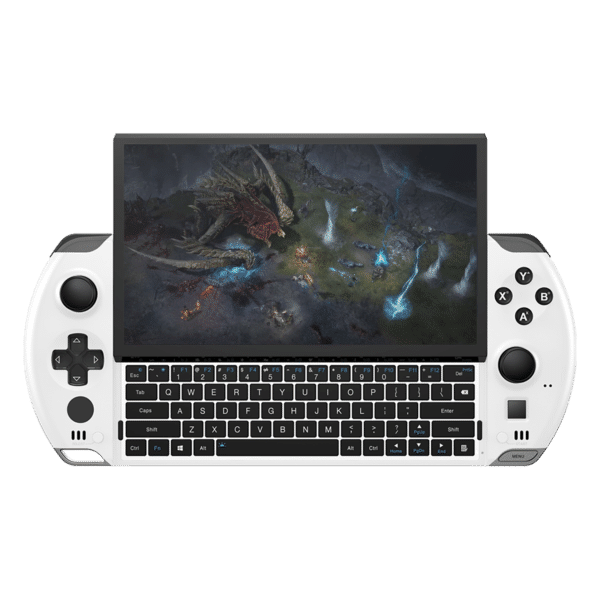 GPD Win 4 2023 Playing A Game With Keyboard Visible