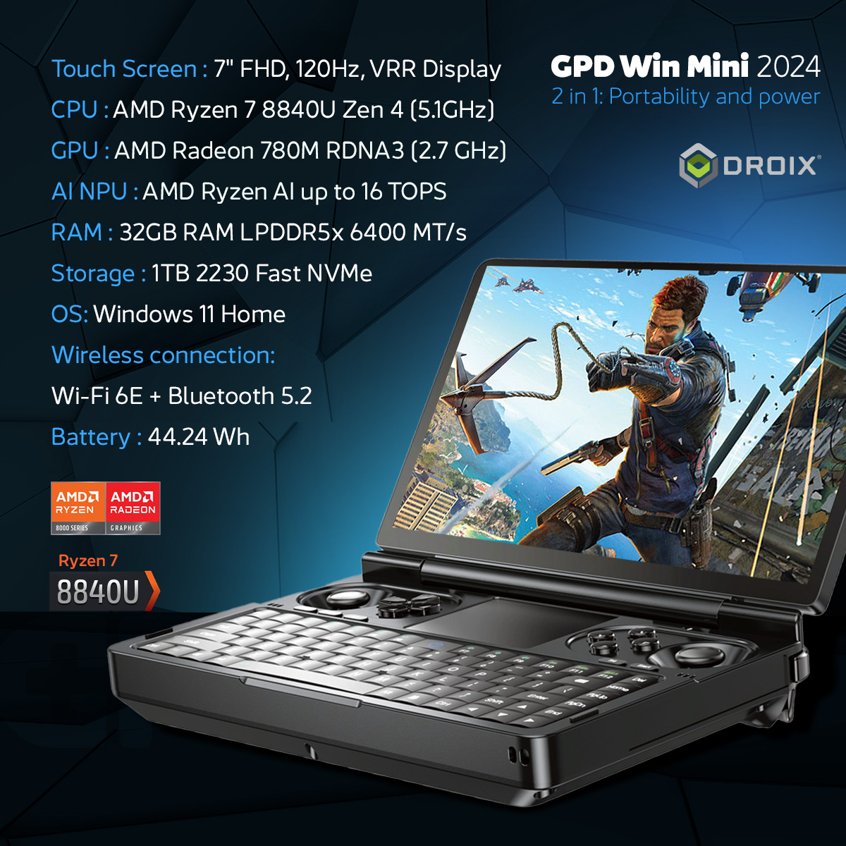 ミニPC GPD WIN MINI 2023 Amazon.com : GPD Win Mini 2025 [AMD AI 370-32GB+2TB] 7