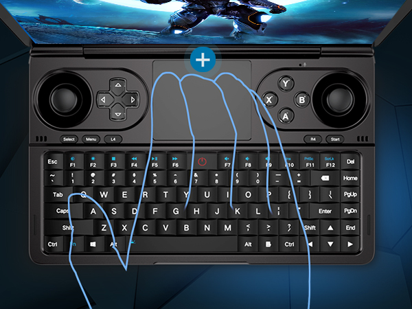 Ulepszony touchpad w WIN Mini 2024 obsługuje gesty do czterech palców, dokładnie wykrywa ruchy w celu precyzyjnej kontroli, szybko reaguje na działania użytkownika, idealny do gier i wielozadaniowości