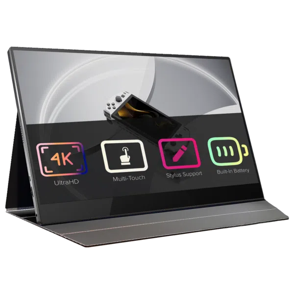 Monitor portátil 4K de 15,6" con soporte para lápiz óptico