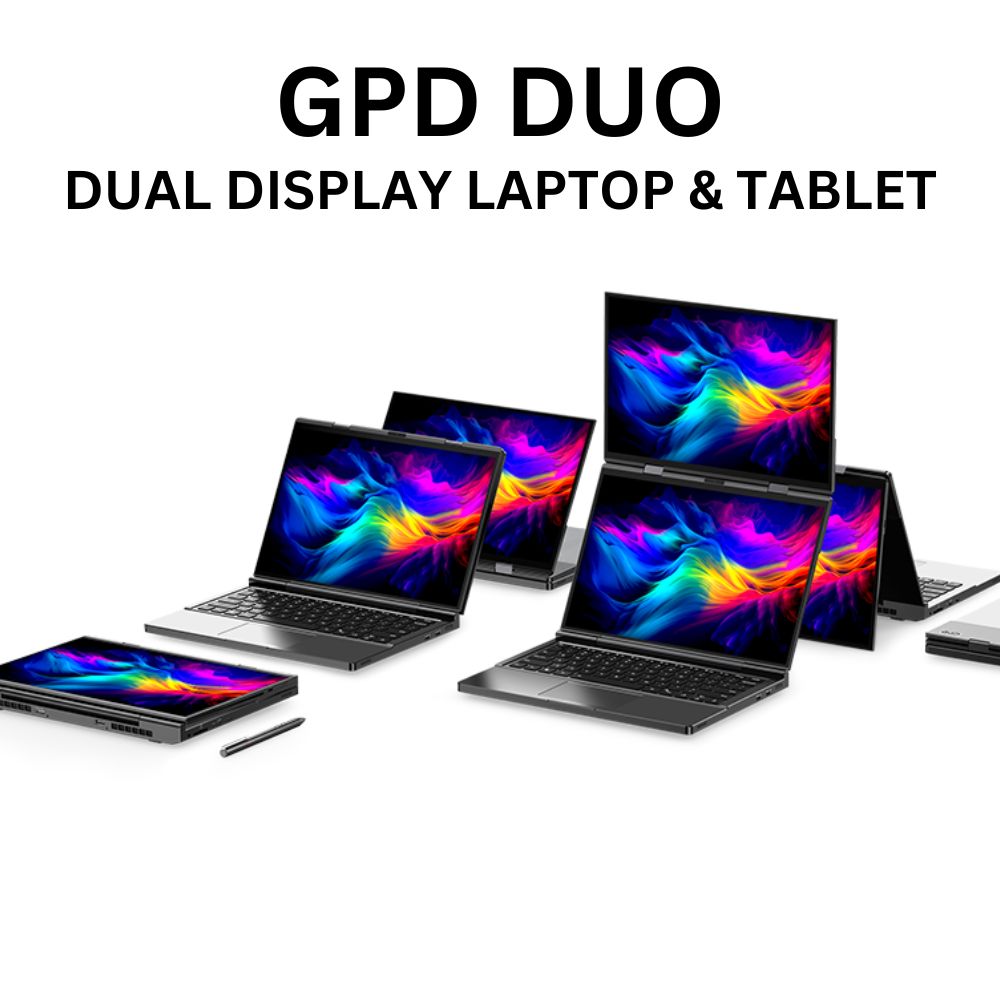 Computador portátil e tablet com ecrã duplo GPD Duo