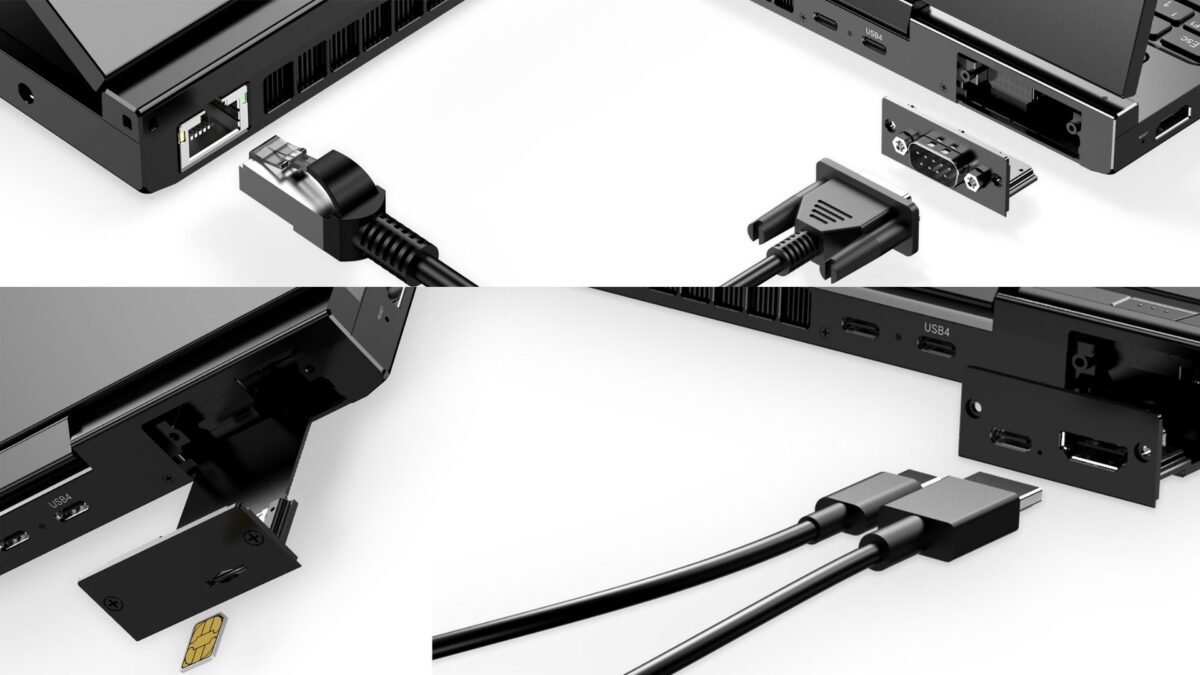 The GPD Pocket 4 modular ports