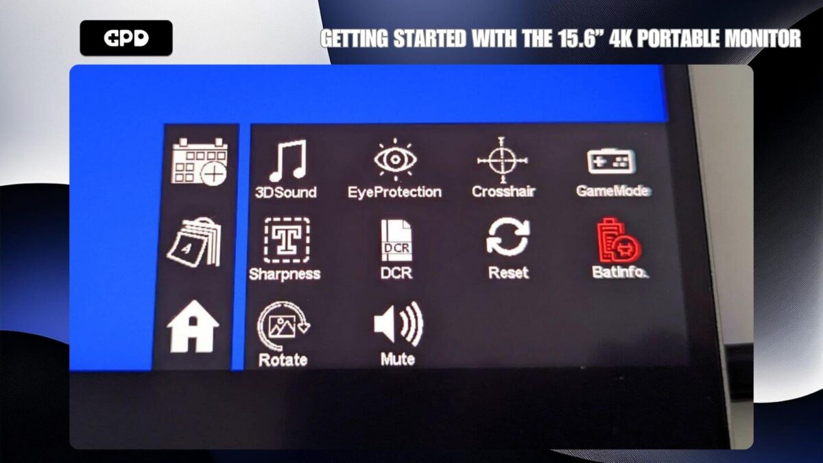 Portable monitor settings