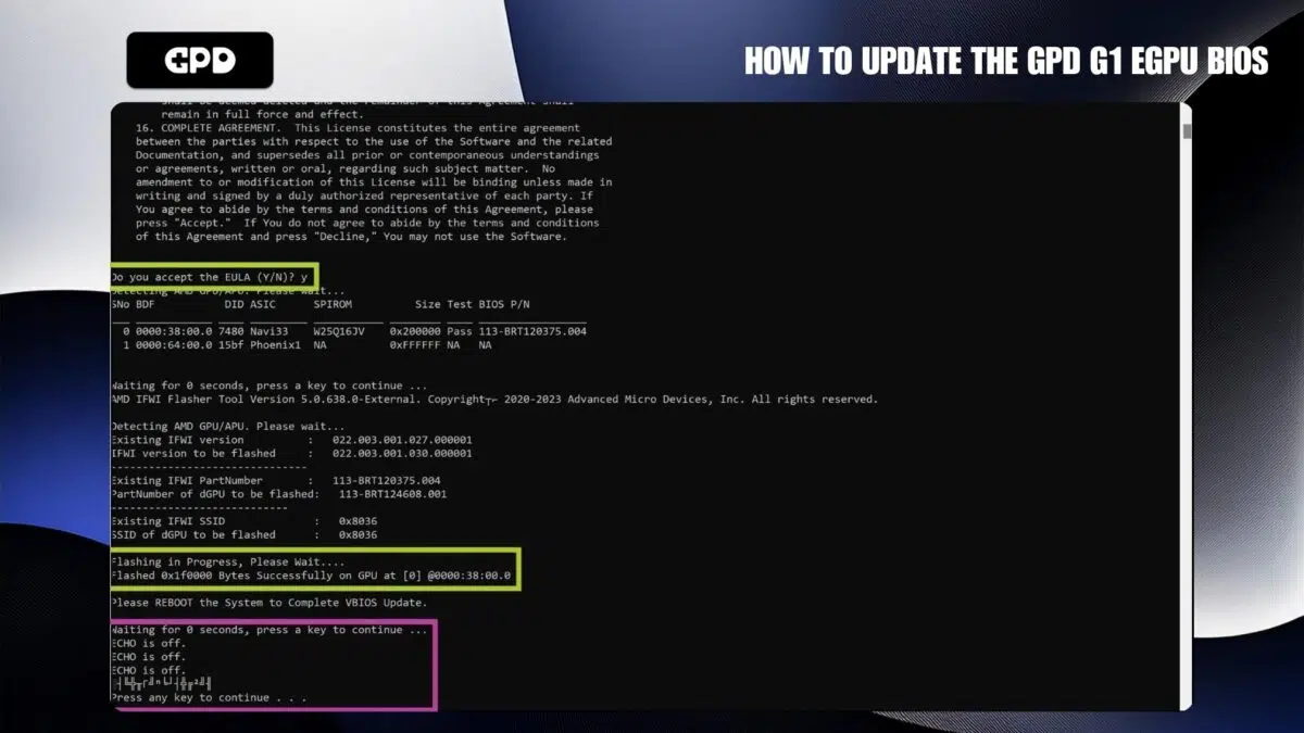 2. Sikeres BIOS flash