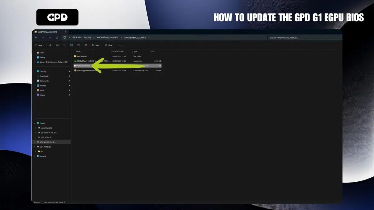 1. Futtassa az Auto Updater.bat fájlt