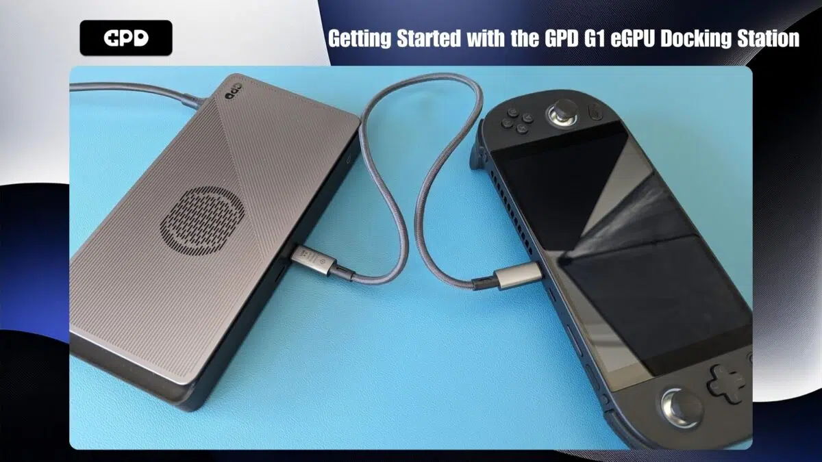GPD G1 csatlakoztatva az AYA NEO Geek-hez USB 4-en keresztül