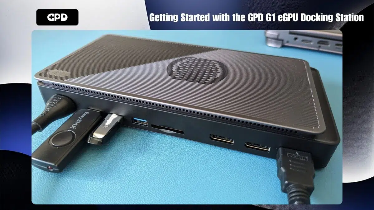 GPD G1 USB perifériákkal és HDMI-csatlakozással