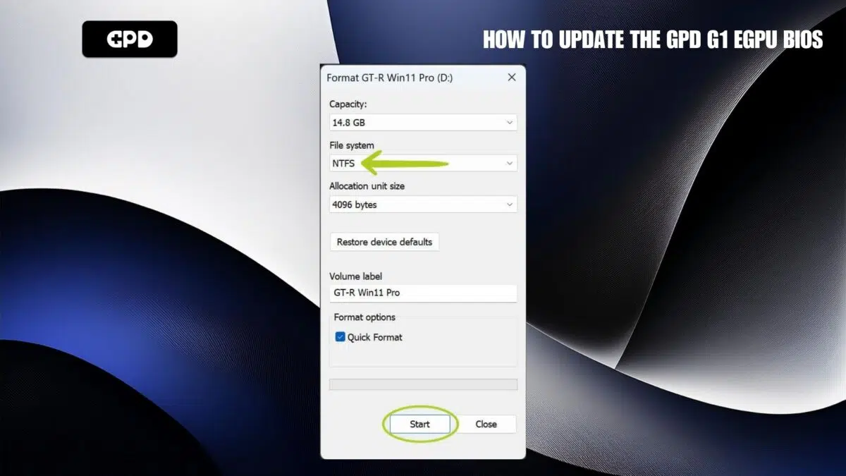 3. USB-formázás menü