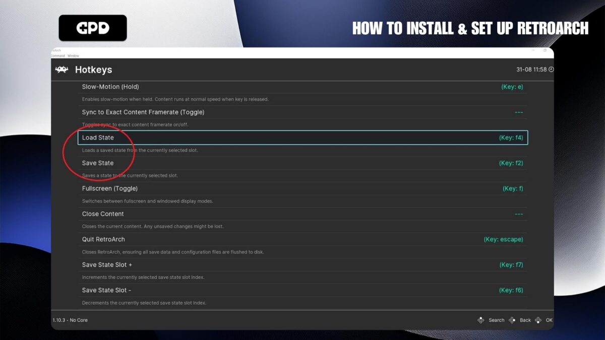 RetroArch Load Save State