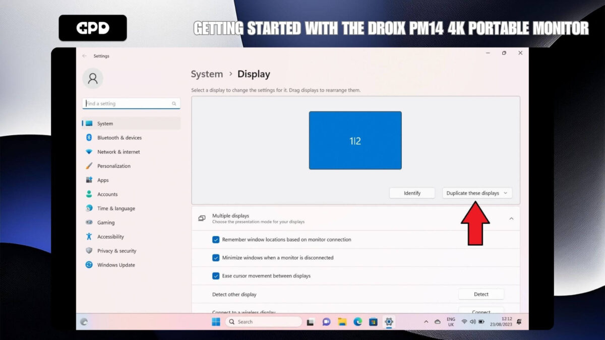 Changing how the displays are outputting