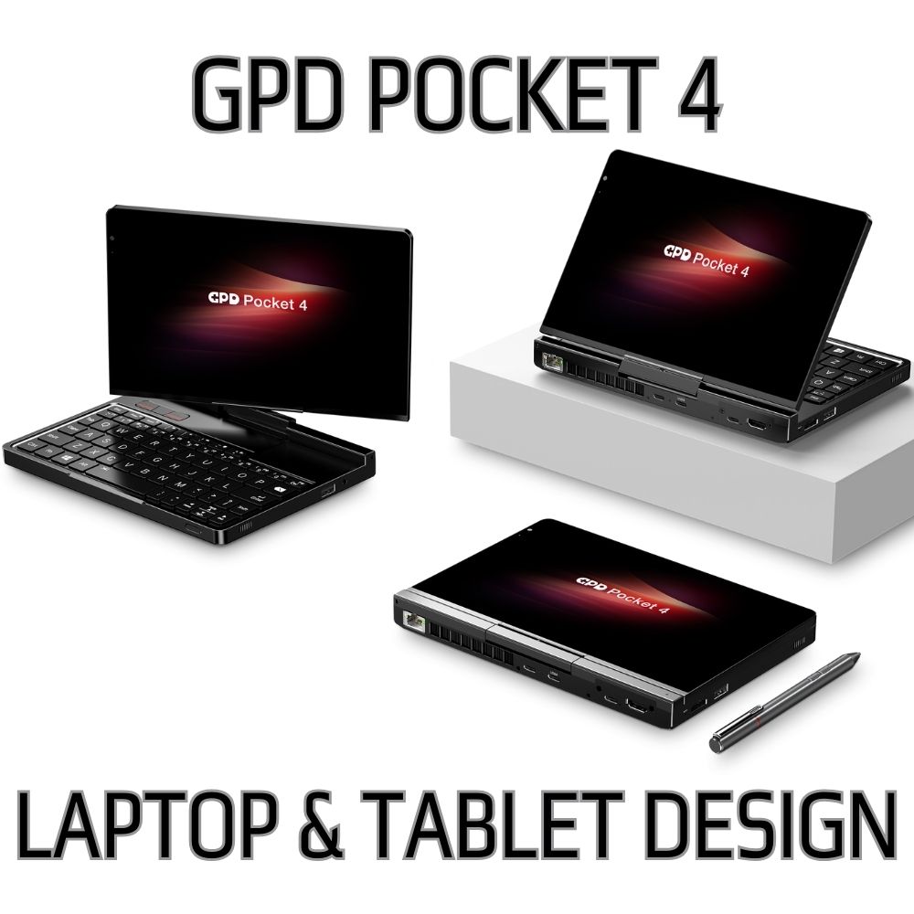 GPD POCKET 4 2 in 1 laptop and tablet design @ GPD | PC Gaming Handhelds & Mini Laptops