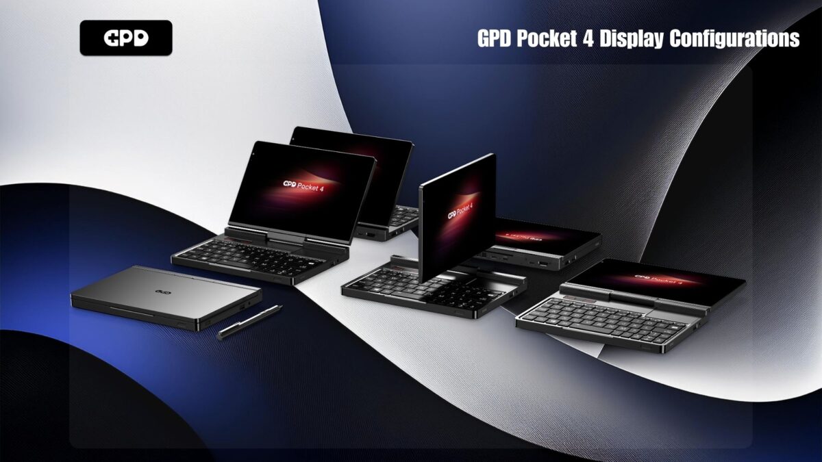 Konfigurasi reka bentuk GPD Pocket 4 2-dalam-1