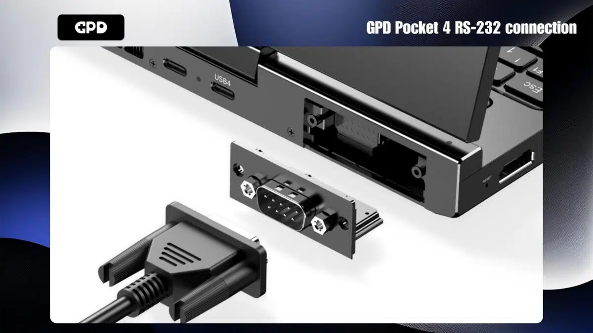 GPD Pocket 4 Diseño modular con conexión RS-232