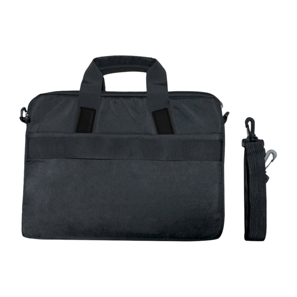 A compact black protective case for the GPD DUO, featuring a durable fabric exterior, double handles, and a zippered main compartment for secure storage.