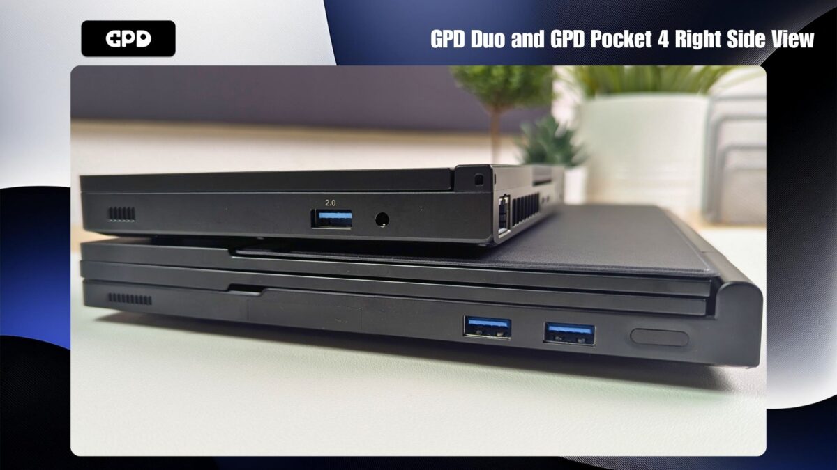 GPD Duo and GPD Pocket 4 Right Side View