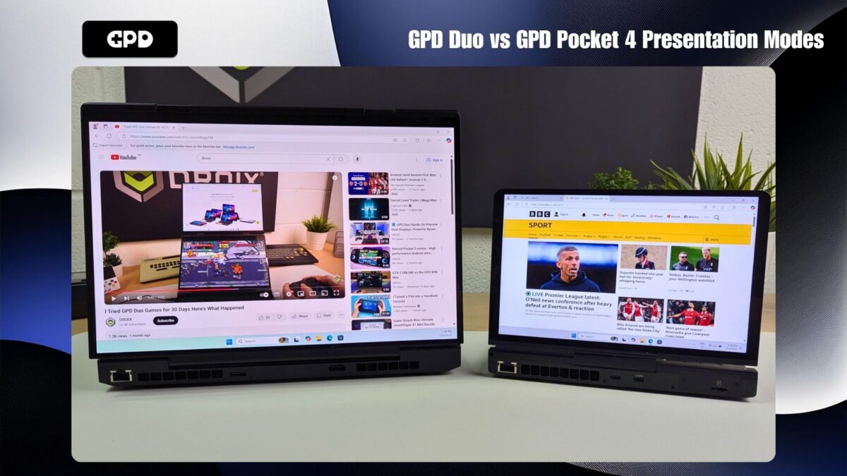 GPD Duo vs GPD Pocket 4 Presentation Modes