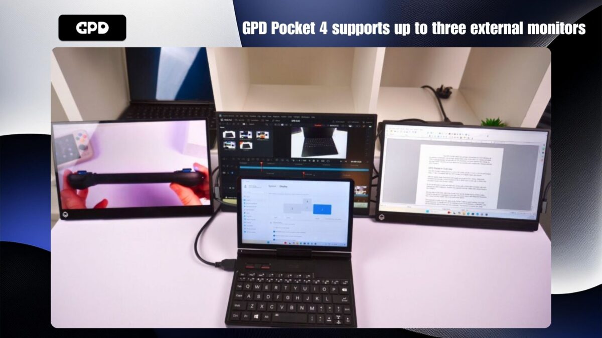 GPD Pocket 4 podporuje až tri externé monitory