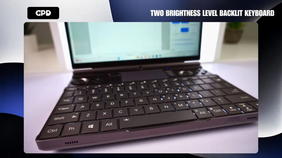 Klawiatura GPD WIN MAX 2 2025 z bliska