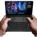 gpd-win-mini-2025-infographic-generic-01-newer 7인치 120Hz VRR 디스플레이가 탑재된 클램셸 핸드헬드 PC인 GPD Win Mini 2025를 손에 들고 있으며, AMD Ryzen AI 9 HX 365/370 또는 Ryzen 7 8840U 프로세서로 구동됩니다. 최대 64GB RAM과 4TB NVMe 스토리지를 갖춘 이 제품은 홀 효과 조이스틱, 풀 쿼티 키보드, 사이버펑크 테마의 멋진 화면 비주얼을 통해 게임과 생산성에 최적화되어 있습니다.