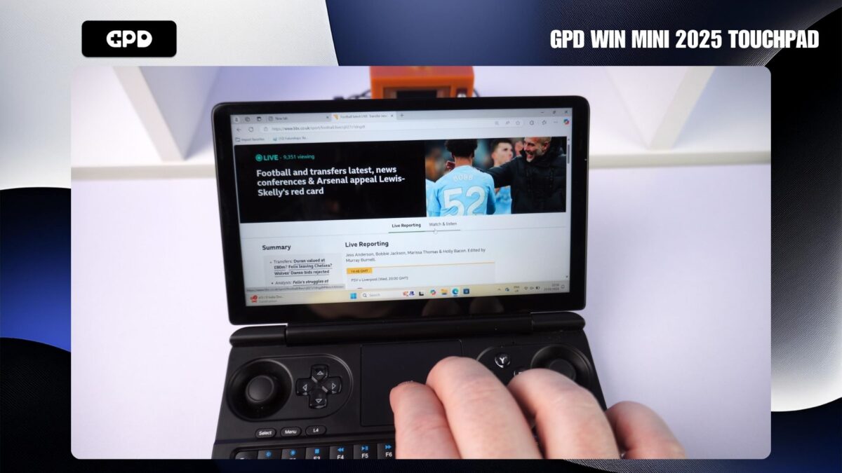 GPD WIN MINI 2025 Touchpad