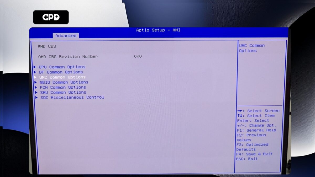 GPD Duo – AMD CBS Menu