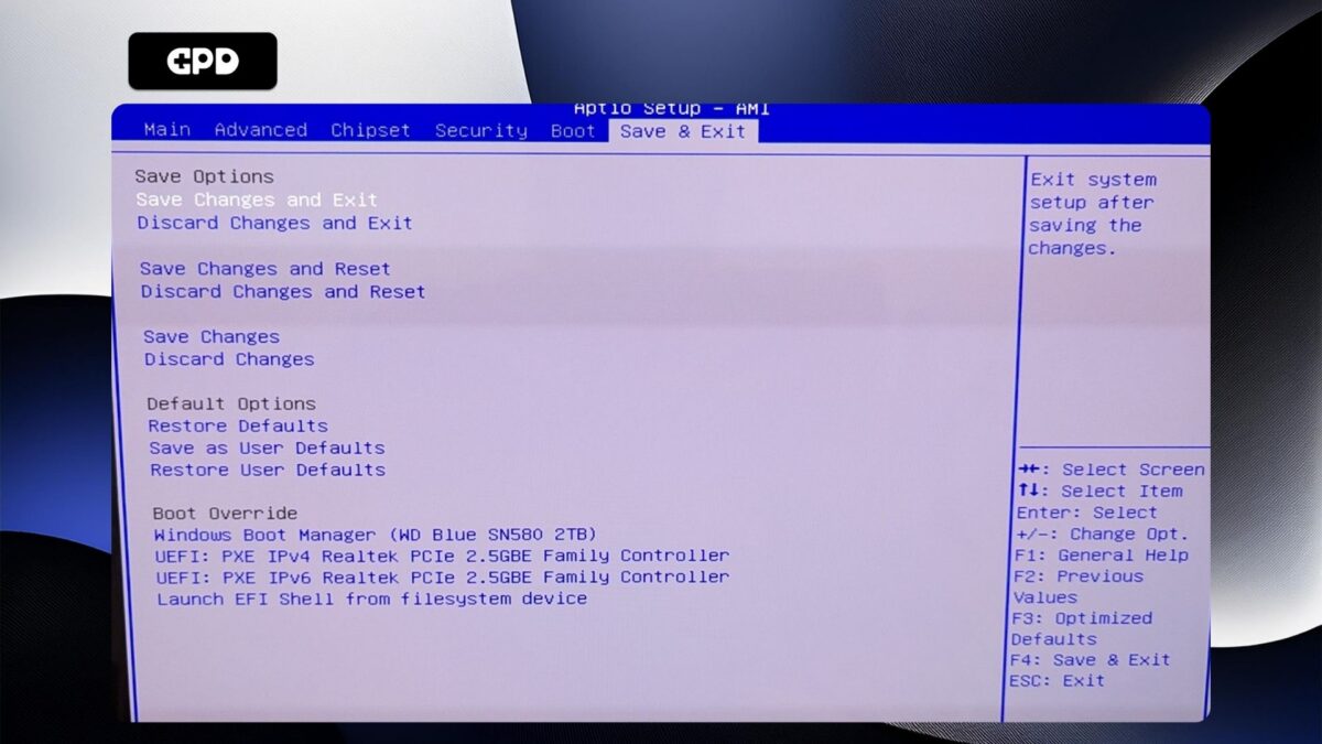 GPD Duo – Save and Exit