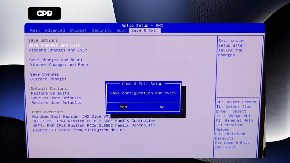 GPD Duo – Save and Exit Confirmed