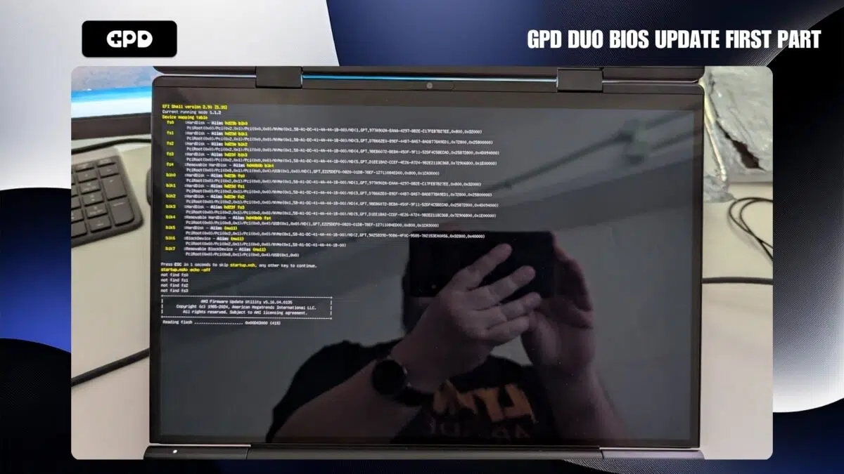 Prvi dio ažuriranja GPD Duo BIOS-a
