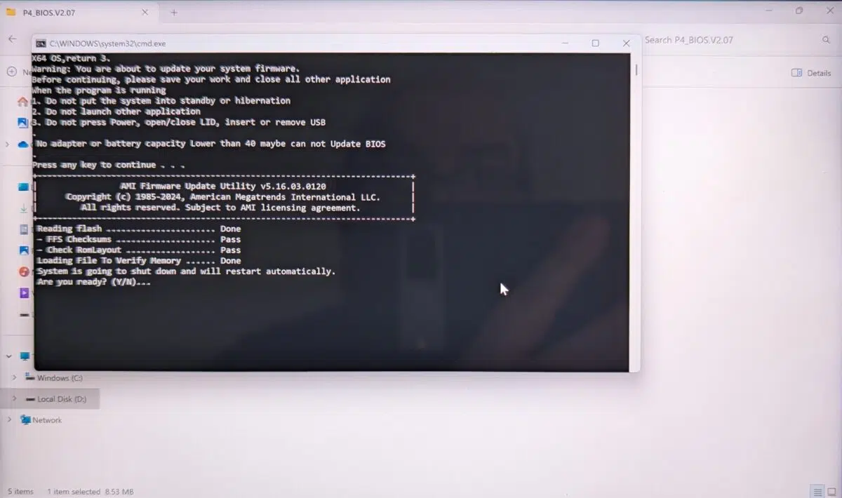 Atualização da primeira fase da BIOS do GPD Pocket 4