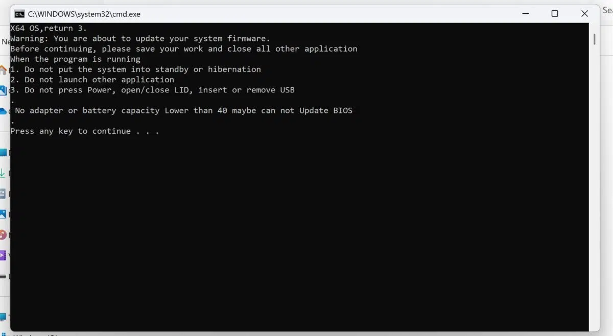 Lista de verificação da atualização do BIOS do GPD Pocket 4