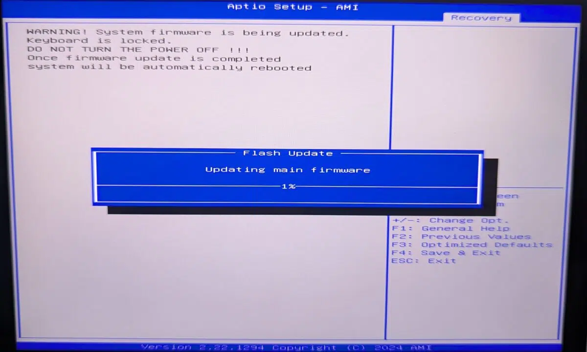 GPD Pocket 4 Atualização do firmware principal da BIOS