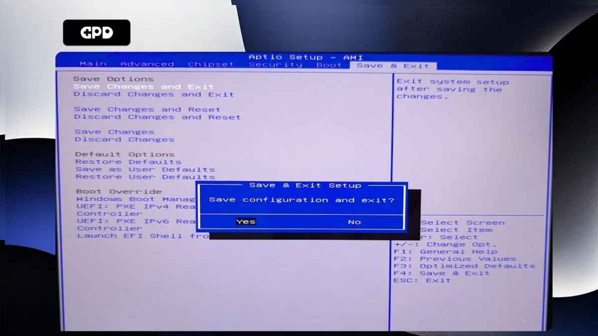 GPD Pocket 4 - Potwierdź zapisanie i wyjdź