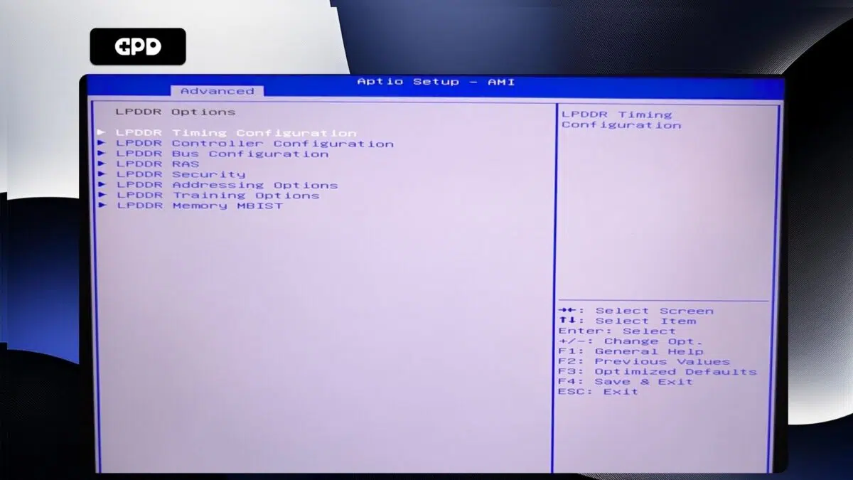 GPD Pocket 4 - Opcje LPDDR