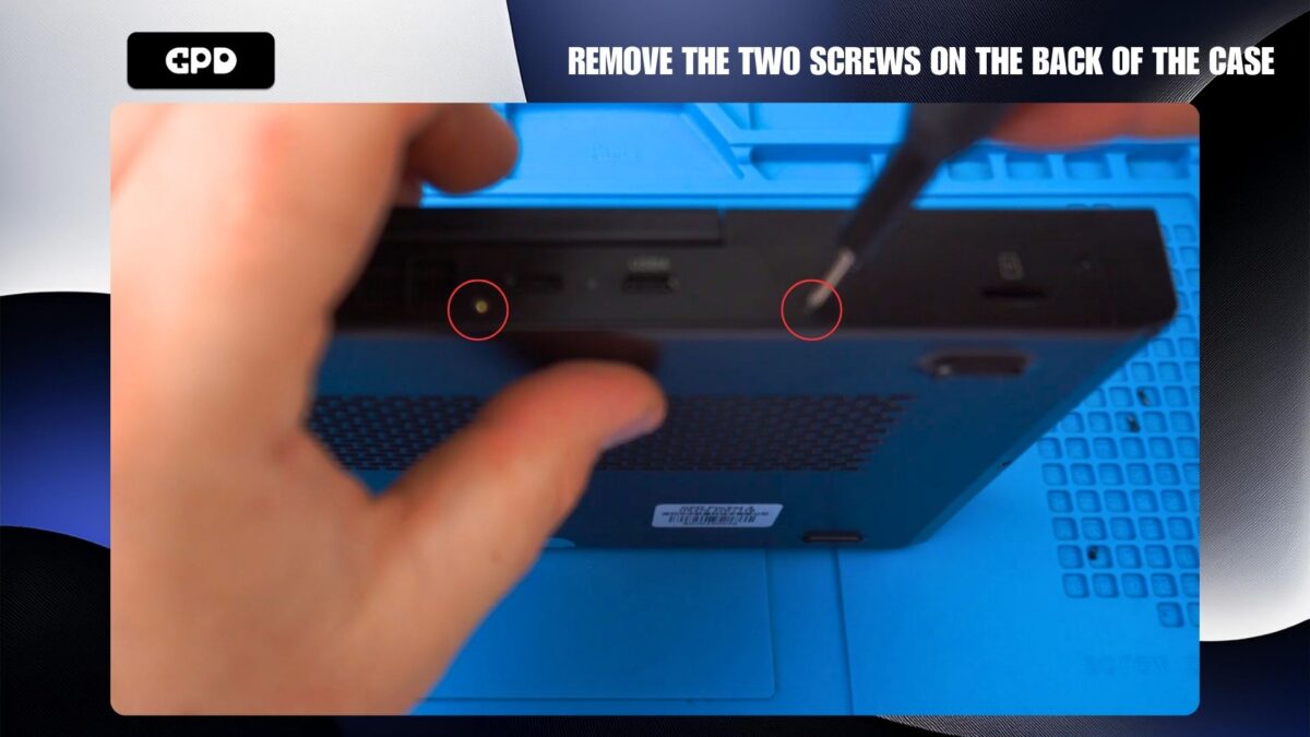 GPD Pocket 4 Fan Replacement - Remove the two screws from the back