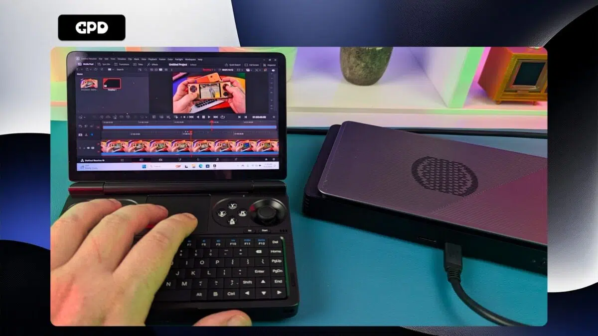 The GPD WIN Mini 2025 with GPD G1 is great for video editing