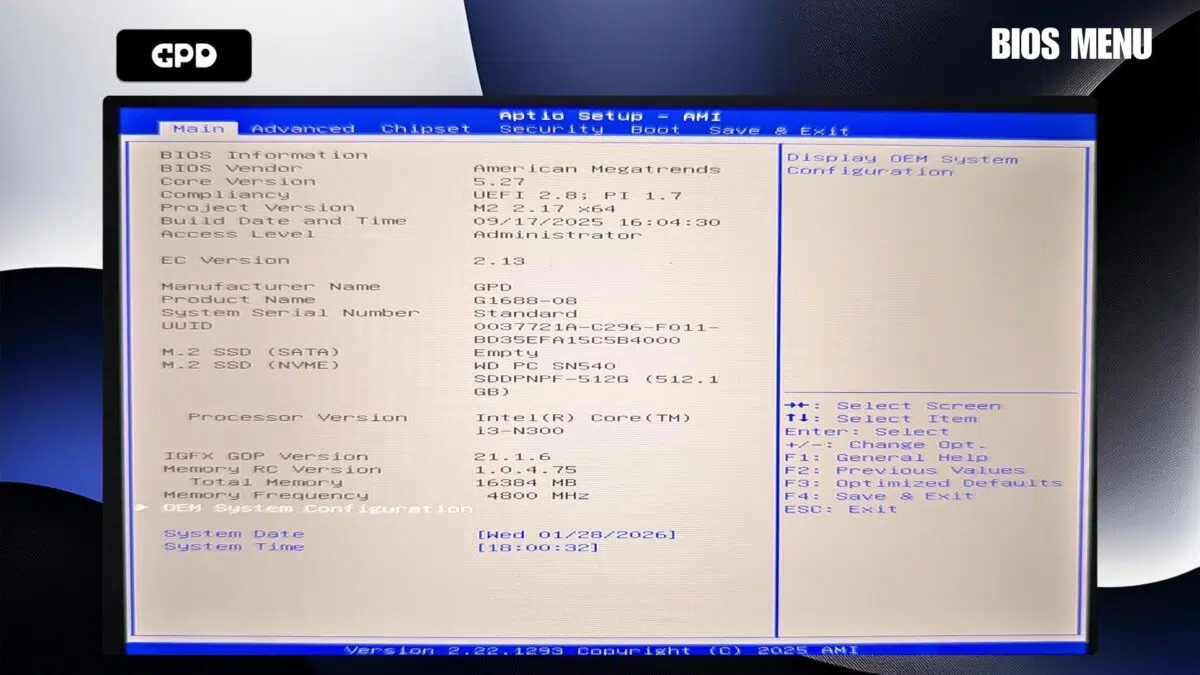 GPD MicroPC 2 BIOS 2.17