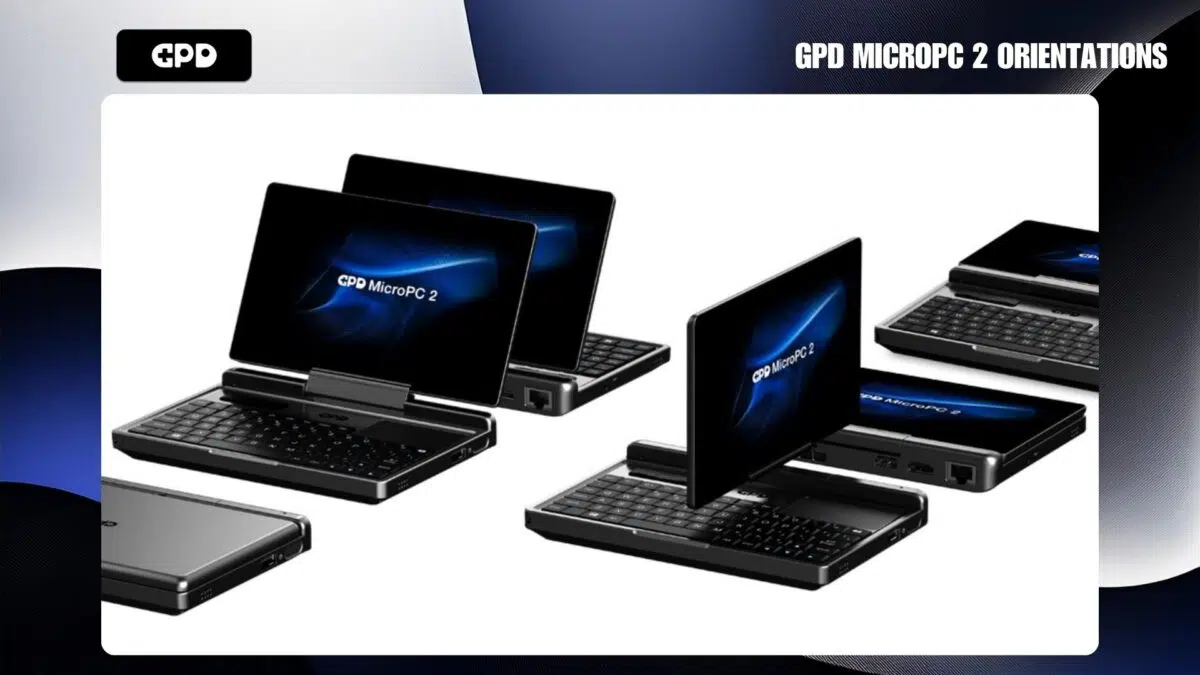 GPD MicroPC 2 w różnych orientacjach
