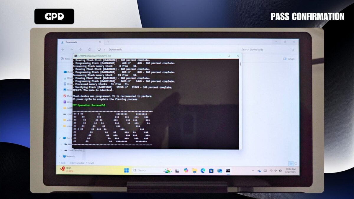 Updating GPD MicroPC 2 BIOS - Pass Confirmation