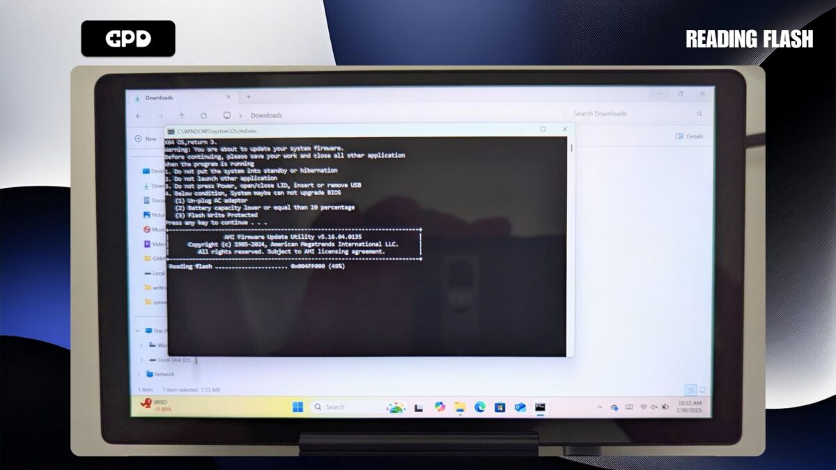 Updating GPD MicroPC 2 BIOS - Reading Flash