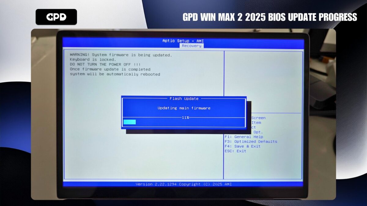 GPD WIN MAX 2 2025 BIOS update progress 1