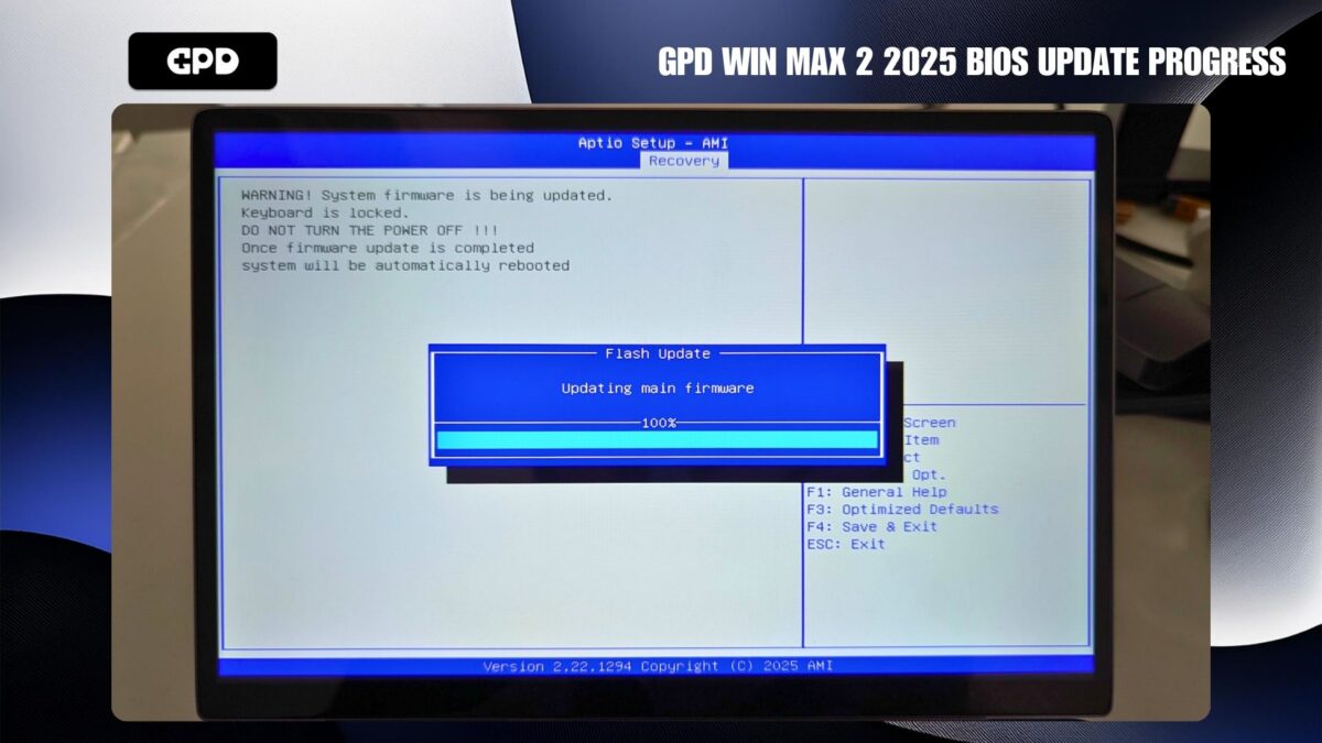 GPD WIN MAX 2 2025 BIOS update progress 3
