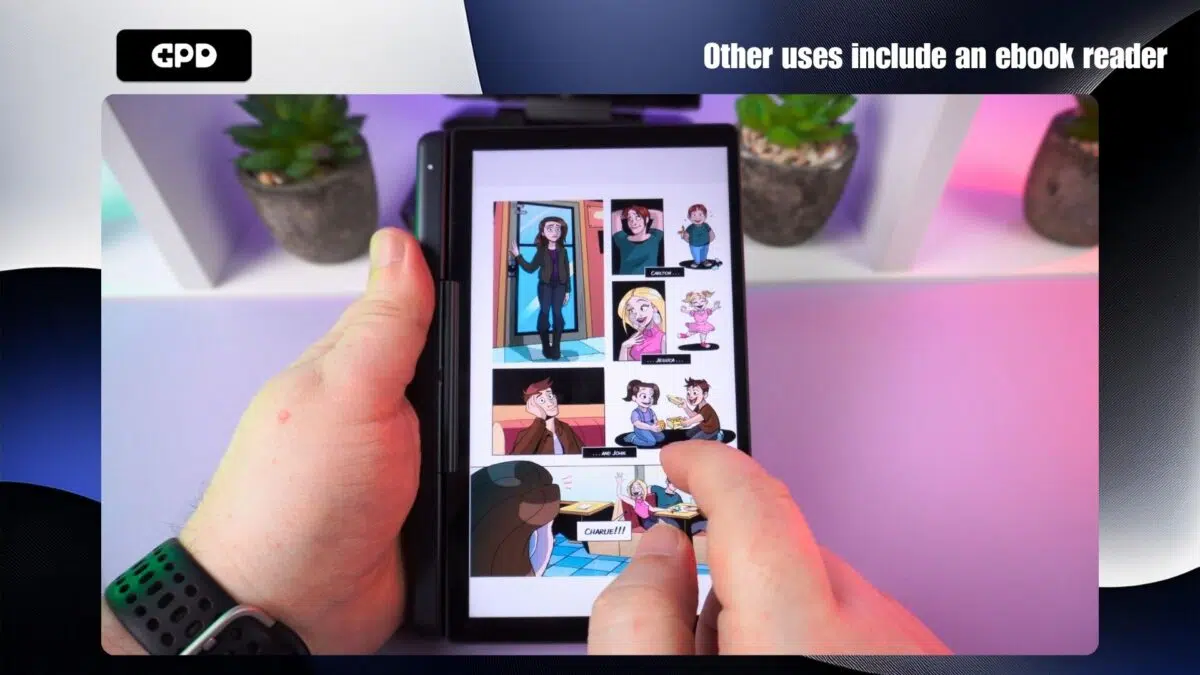 Other uses include an ebook reader