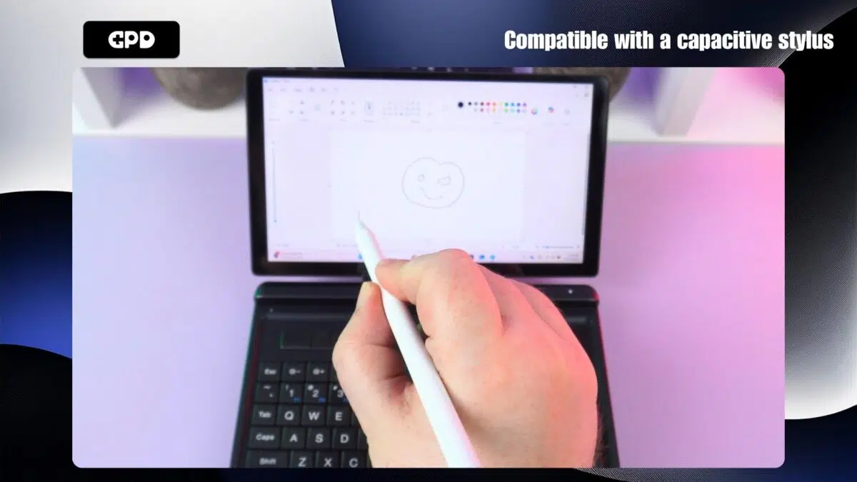 The GPD MicroPC 2 is compatible with a capacitive stylus