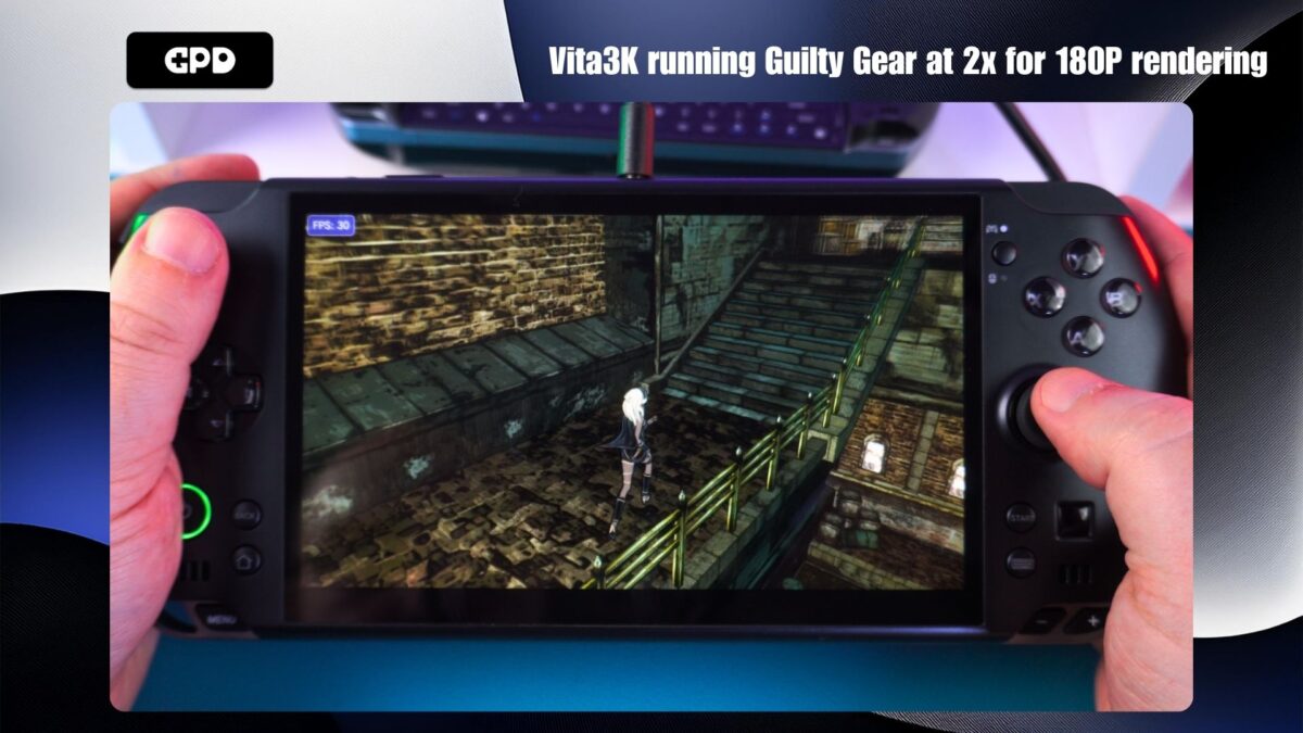 Vita3K running Guilty Gear at 2x rendering resolution on the GPD WIN 5