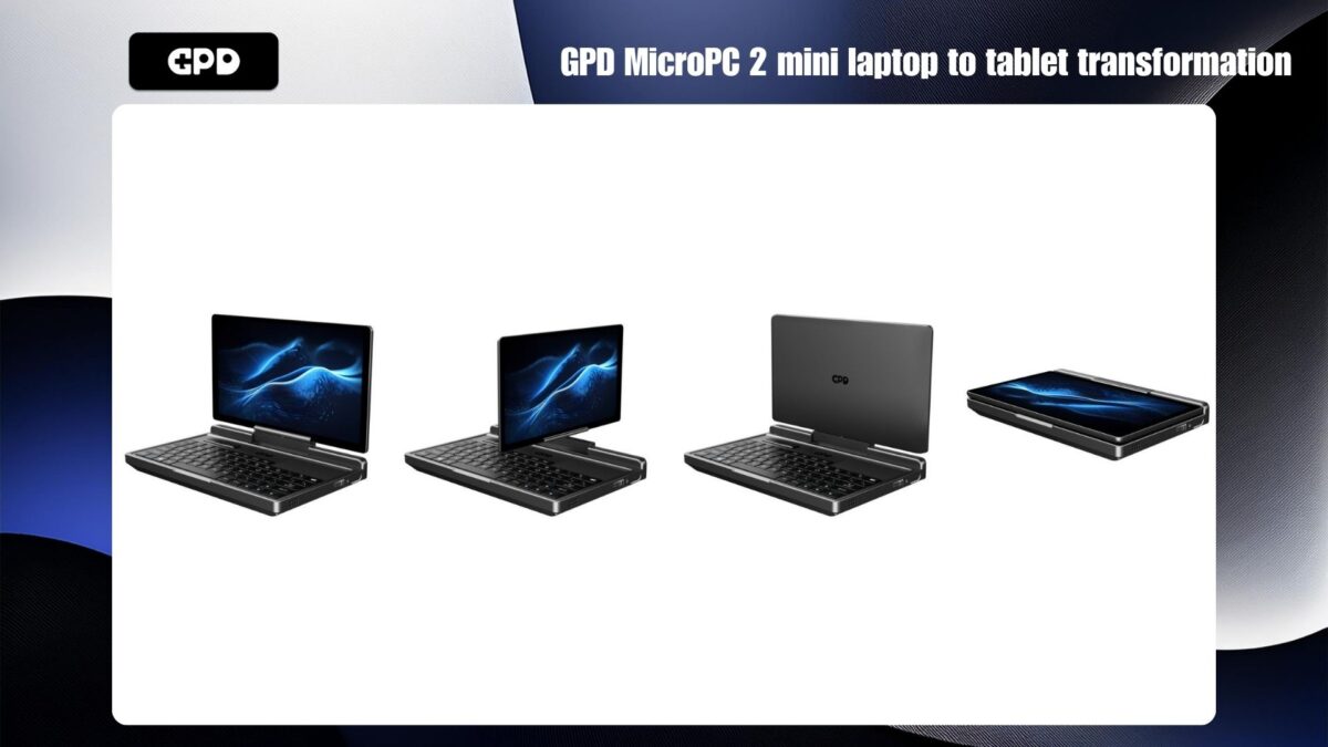 GPD MicroPC 2 transforming from mini laptop to tablet
