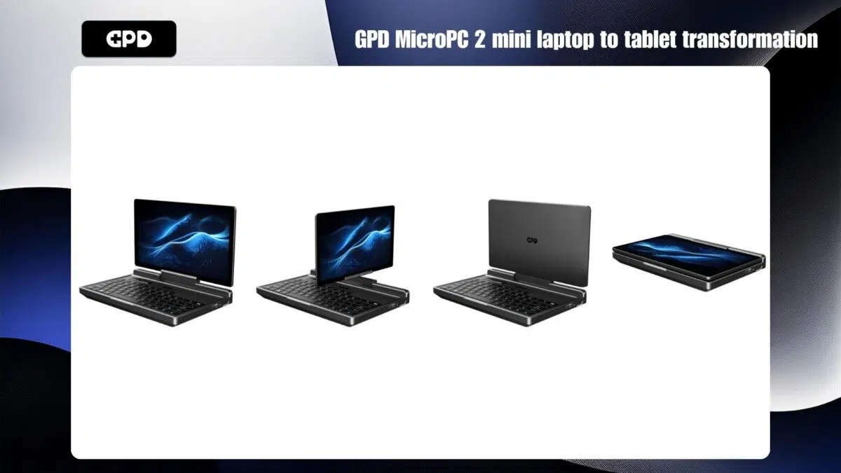 GPD MicroPC 2 verwandelt sich vom Mini-Laptop zum Tablet